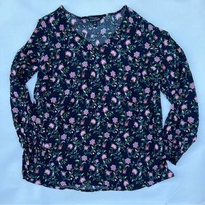 Womens boutique Hawthorne brand floral vneck‎ pullover tunics blouse 1X